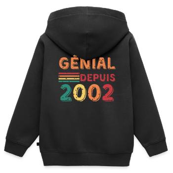 Geburtstagsgeschenk - genial seit 2002 - Kinder Premium Organic Zip Hoodie - Schwarz - Hinten - AI Model Kid Male (0cm)