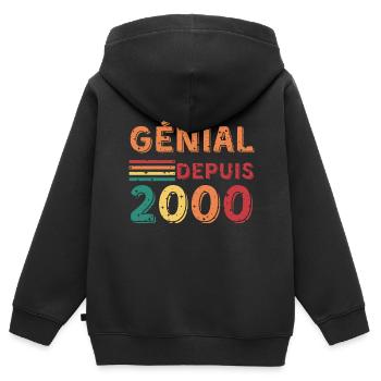 Geburtstagsgeschenk - genial seit 2000 - Kinder Premium Organic Zip Hoodie - Schwarz - Hinten - AI Model Kid Male (0cm)