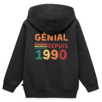 Birthday gift - awesome since 1990 - Kids Premium Organic Zip-up Hoodie - black - Back - AI Model Kid Male (0cm)
