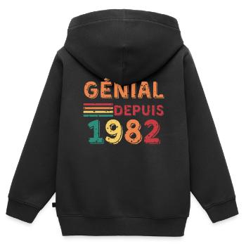 Großartig seit 1982 - Kinder Premium Organic Zip Hoodie - Schwarz - Hinten - AI Model Kid Male (0cm)