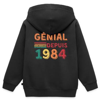 Awesome since 1984 - Geschenk - Kinder Premium Organic Zip Hoodie - Schwarz - Hinten - AI Model Kid Male (0cm)