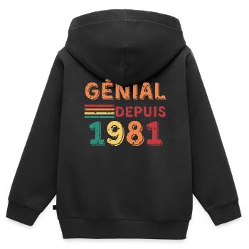 Awesome since 1981 - Geburtstagsgeschenk - Kinder Premium Organic Zip Hoodie - Schwarz - Hinten - AI Model Kid Male (0cm)