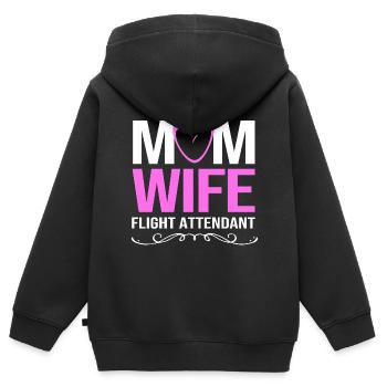Stewardess Flugbegleiter - Kinder Premium Organic Zip Hoodie - Schwarz - Hinten - AI Model Kid Male (0cm)