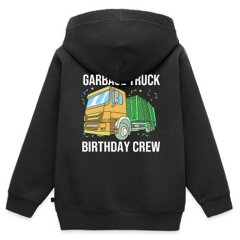 Mülleimer Müllwagen Müllauto Müllmann - Kinder Premium Organic Zip Hoodie - Schwarz - Hinten - AI Model Kid Male (0cm)