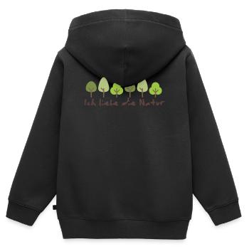 Nature Love I Love Nature Gift Life Organic - Kids Premium Organic Zip-up Hoodie - black - Back - AI Model Kid Male (0cm)