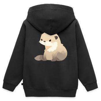 Cute Mongoose - Kids Premium Organic Zip-up Hoodie - black - Back - AI Model Kid Male (0cm)