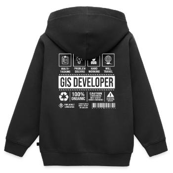GIS Kartografie Kartograf Geografie Geography - Kinder Premium Organic Zip Hoodie - Schwarz - Hinten - AI Model Kid Male (0cm)