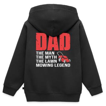 Rasenmäher Rasen (Wiese) - Kinder Premium Organic Zip Hoodie - Schwarz - Hinten - AI Model Kid Male (0cm)
