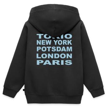 METROPOLIS POTSDAM - Sweat Premium à capuche zippé enfant bio - noir - Dos - AI Model Kid Male (0cm)