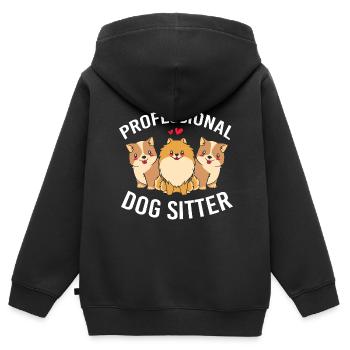Pet Sitter Pets Babysitter - Kids Premium Organic Zip-up Hoodie - black - Back - AI Model Kid Male (0cm)