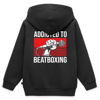Beatbox - Kinder Premium Organic Zip Hoodie - Schwarz - Hinten - AI Model Kid Male (0cm)