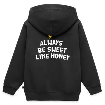 Always be sweet like honey - Kids Premium Organic Zip-up Hoodie - black - Back - AI Model Kid Male (0cm)