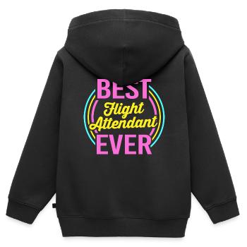 Flugbegleiter Stewardess - Kinder Premium Organic Zip Hoodie - Schwarz - Hinten - AI Model Kid Male (0cm)