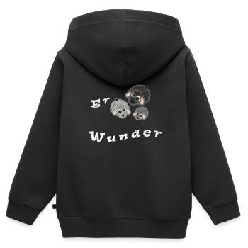 Erschafe Wunder - Kinder Premium Organic Zip Hoodie - Schwarz - Hinten - AI Model Kid Male (0cm)