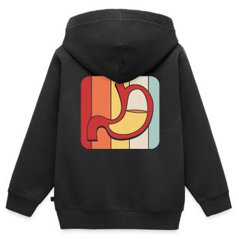 Gastro-entérologie - Sweat Premium à capuche zippé enfant bio - noir - Dos - AI Model Kid Male (0cm)