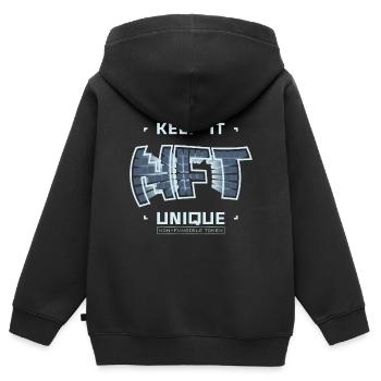 NFT, Non Fungible Token, Keep it unique, Krypto - Kinder Premium Organic Zip Hoodie - Schwarz - Hinten - AI Model Kid Male (0cm)