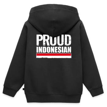 Proud Indonesian Indonesien Indonesisch Indonesier - Kinder Premium Organic Zip Hoodie - Schwarz - Hinten - AI Model Kid Male (0cm)