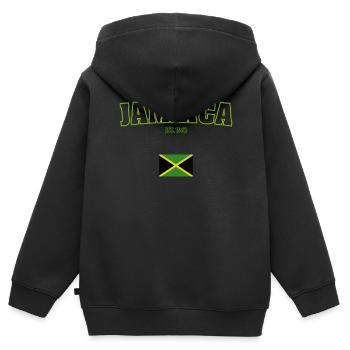 Jamaica EST 1962 - Kinder Premium Organic Zip Hoodie - Schwarz - Hinten - AI Model Kid Male (0cm)
