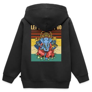 Yoga - Spiritual Ganesha - Meditation - Funny - Kids Premium Organic Zip-up Hoodie - black - Back - AI Model Kid Male (0cm)