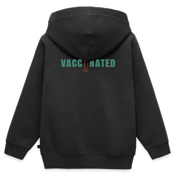 Vaccinated - Vaccine - Pro Vaccination - Syringe - Kinder Premium Organic Zip Hoodie - Schwarz - Hinten - AI Model Kid Male (0cm)