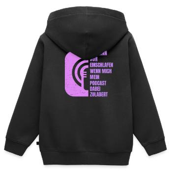 Lustiges Podcast - Ich Kann Nur Mit Podcast - Kinder Premium Organic Zip Hoodie - Schwarz - Hinten - AI Model Kid Male (0cm)