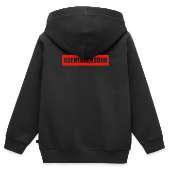 Agenturensohn - Shirt für Agentur Marketing Chefs - Kinder Premium Organic Zip Hoodie - Schwarz - Hinten - AI Model Kid Male (0cm)
