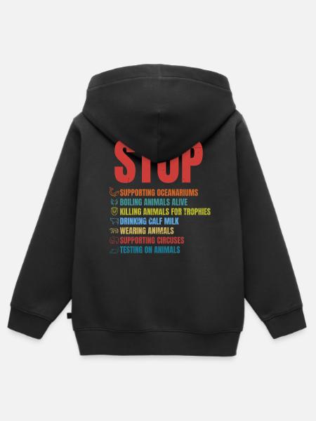 Save The Planet – Animal Rights Organization – - Kids Premium Organic Zip-up Hoodie - black