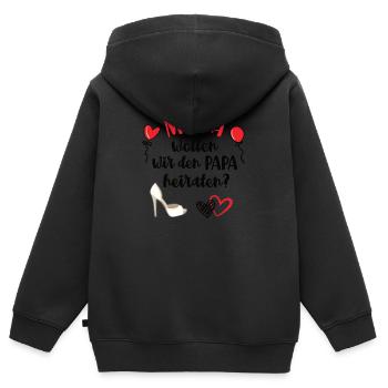 Heiratsantrag Machen Hochzeitsantrag Ideen - Kinder Premium Organic Zip Hoodie - Schwarz - Hinten - AI Model Kid Male (0cm)