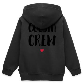 Cousin Squad / Cousin Crew / Cousinen - Kinder Premium Organic Zip Hoodie - Schwarz - Hinten - AI Model Kid Male (0cm)
