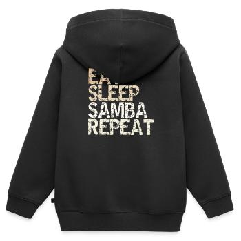 Eat Sleep Samba Repeat vintage danseur sort - Sweat Premium à capuche zippé enfant bio - noir - Dos - AI Model Kid Male (0cm)