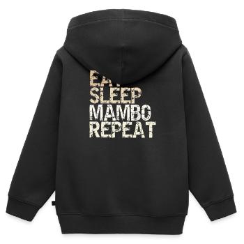 Eat Sleep Mambo Repeat danse tenue danseur cadeau - Sweat Premium à capuche zippé enfant bio - noir - Dos - AI Model Kid Male (0cm)