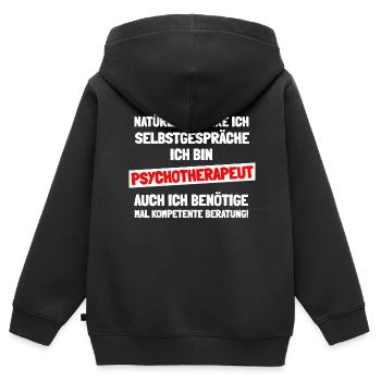 Pychotherapeut ihres Vertrauens - Kinder Premium Organic Zip Hoodie - Schwarz - Hinten - AI Model Kid Male (0cm)