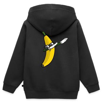 Banana Dabbing Dab Dance - Kids Premium Organic Zip-up Hoodie - black - Back - AI Model Kid Male (0cm)