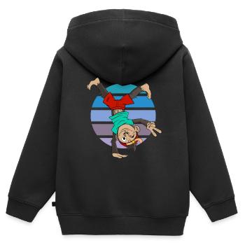 Breakdance Handstand Dance Street Art Breakdancer - Sweat Premium à capuche zippé enfant bio - noir - Dos - AI Model Kid Male (0cm)