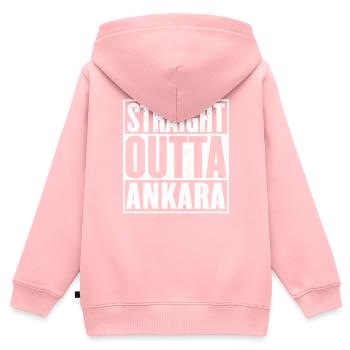 Straight Outta Ankara Jahrgang - Kinder Premium Organic Zip Hoodie - Rosa - Hinten - AI Model Kid Female (0cm)