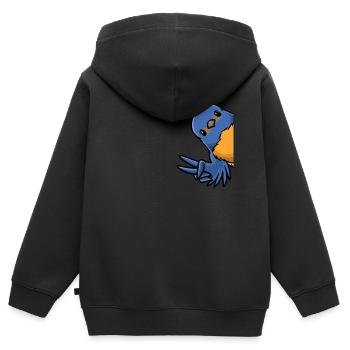 Hut Singer Bird - Kids Premium Organic Zip-up Hoodie - black - Back - AI Model Kid Male (0cm)