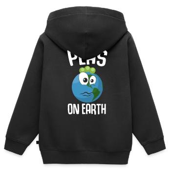 Peas On Earth - Kinder Premium Organic Zip Hoodie - Schwarz - Hinten - AI Model Kid Male (0cm)