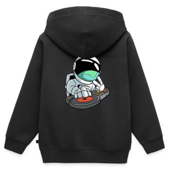 DJ Astronaut Discjockey - Kinder Premium Organic Zip Hoodie - Schwarz - Hinten - AI Model Kid Male (0cm)
