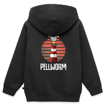 Nordseeinsel Pellworm - Kinder Premium Organic Zip Hoodie - Schwarz - Hinten - AI Model Kid Male (0cm)