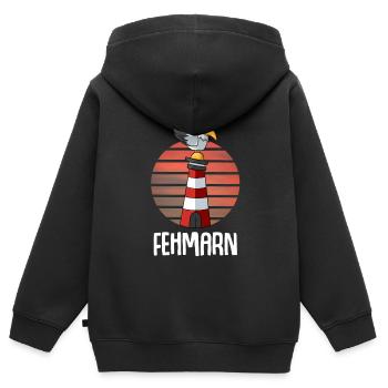 Ostseeinsel Fehmarn - Kinder Premium Organic Zip Hoodie - Schwarz - Hinten - AI Model Kid Male (0cm)