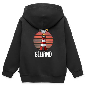 Ostseeinsel Seeland - Kinder Premium Organic Zip Hoodie - Schwarz - Hinten - AI Model Kid Male (0cm)