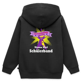 Grundschule gerockt neues Ziel Schülerband - Kinder Premium Organic Zip Hoodie - Schwarz - Hinten - AI Model Kid Male (0cm)