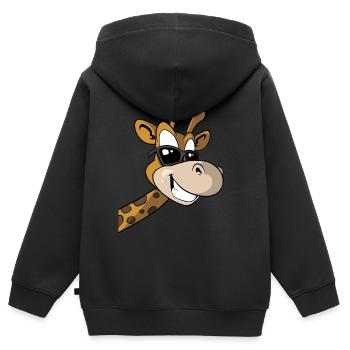Giraffe niedliches Geschenk Giraffenkopf Tier Zoo - Kinder Premium Organic Zip Hoodie - Schwarz - Hinten - AI Model Kid Male (0cm)
