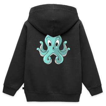 Octopus Octopus Octopus Octopus - Kids Premium Organic Zip-up Hoodie - black - Back - AI Model Kid Male (0cm)