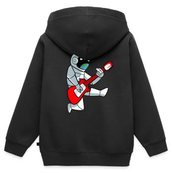 Rock Astronaut spielt Gitarre - Kinder Premium Organic Zip Hoodie - Schwarz - Hinten - AI Model Kid Male (0cm)
