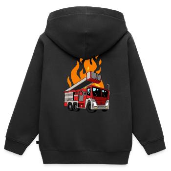Fire Truck Fire Truck Fire - Kids Premium Organic Zip-up Hoodie - black - Back - AI Model Kid Male (0cm)
