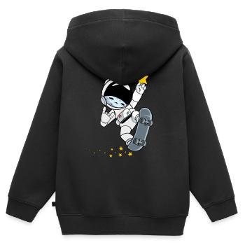 Astronaut Skater Stern - Kids Premium Organic Zip-up Hoodie - black - Back - AI Model Kid Male (0cm)