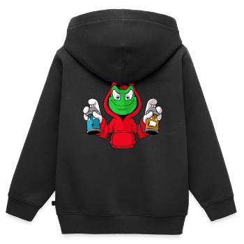 Graffiti Frog Sprayer - Kids Premium Organic Zip-up Hoodie - black - Back - AI Model Kid Male (0cm)