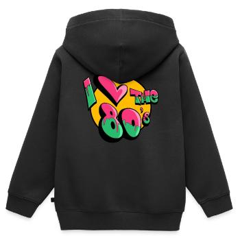 Funny 80s Costume Eighties Party - Kids Premium Organic Zip-up Hoodie - black - Back - AI Model Kid Male (0cm)