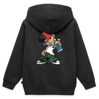 Sprayer Graffiti Urban - Kinder Premium Organic Zip Hoodie - Schwarz - Hinten - AI Model Kid Male (0cm)